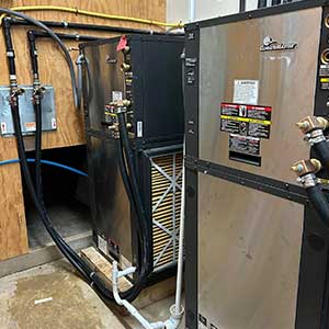 Working on an indoor commercial unit